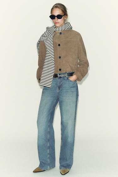 Z1975 MID-WAIST STRAIGHT BELTED JEANS - Mid-blue by Zara