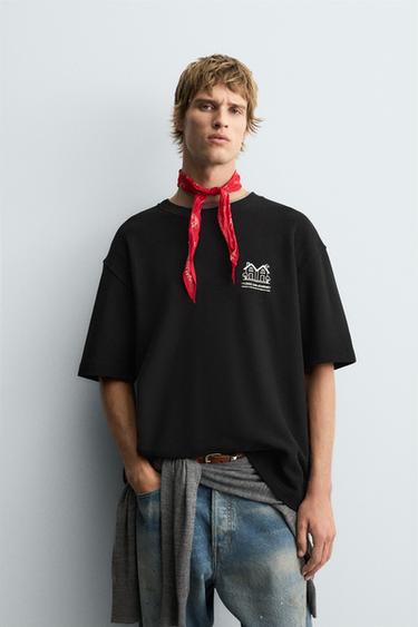 CONTRAST PRINT SWEATSHIRT - Black by Zara