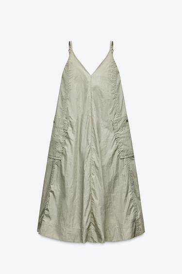 WATER REPELLENT MIDI DRESS X AND WANDER® - Light mint green by Zara