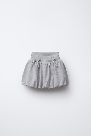 BOW BALLOON SKIRT - Grey marl by Zara - Image 0