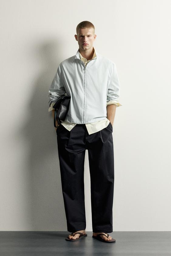 LIGHTWEIGHT COTTON/LYOCELL JACKET - washed green by Zara - Image 0