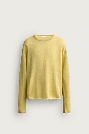 RELAXED FIT 100% HEMP JUMPER - Lime by Zara