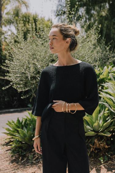 CUT-OUT KNIT CAPE TOP - Black by Zara