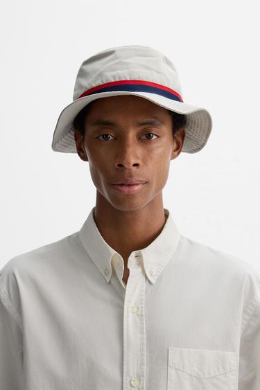 BUCKET HAT WITH RIBBON - Stone by Zara - Image 0