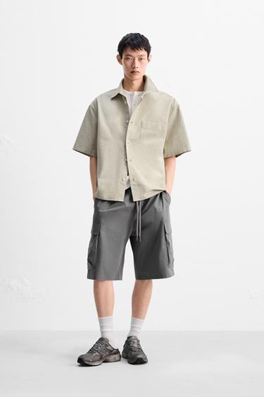 TEXTURED OXFORD SHIRT - Sage Green by Zara