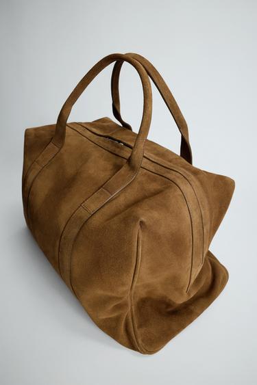LIMITED EDITION LEATHER TRAVEL BAG - Brown by Zara