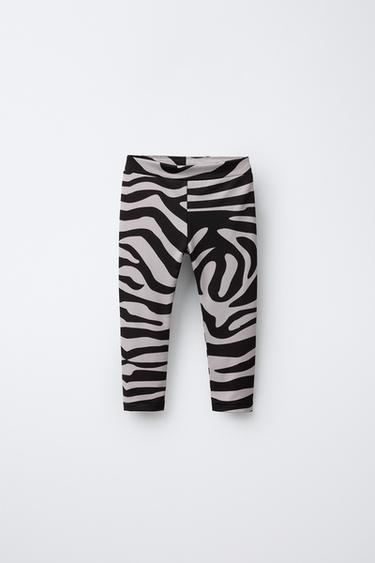 BREATHABLE ZEBRA PRINT LEGGINGS - Black / Ecru by Zara