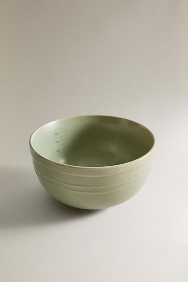 STONEWARE MIXING BOWL - GREENISH by Zara