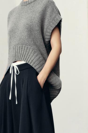 OVERSIZED WOOL WAISTCOAT - Grey by Zara