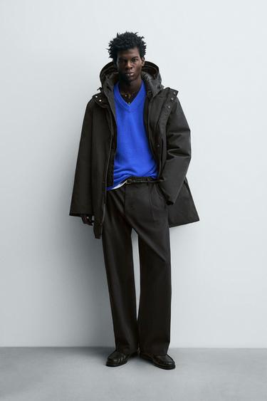 100% DOWN WATER-REPELLENT DETACHABLE PARKA - Black by Zara