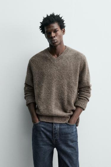 STRUCTURED JUMPER WITH YAK FIBRE - Mink marl by Zara