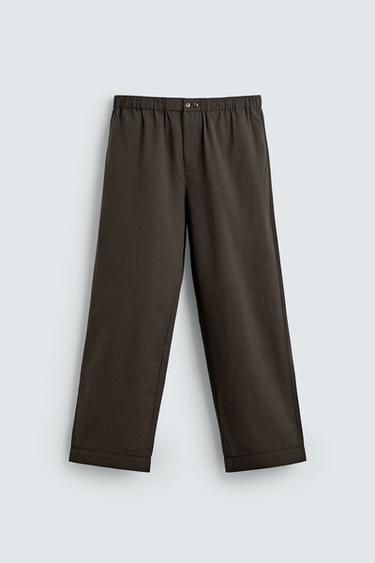 JACQUARD PYJAMA BOTTOMS - Brown by Zara