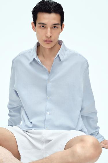 EASY CARE TEXTURED SHIRT - Sky blue by Zara