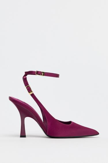 SATIN-EFFECT SLINGBACK SHOES - Pink by Zara