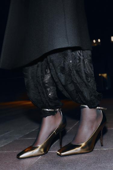 METALLIC EFFECT HIGH-HEEL SHOES - Gold by Zara
