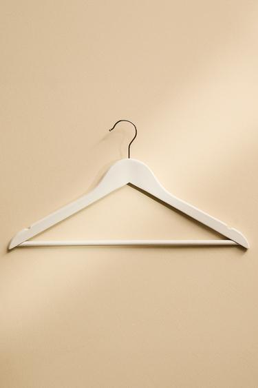LACQUERED WOODEN HANGER (SET OF 3) - White by Zara