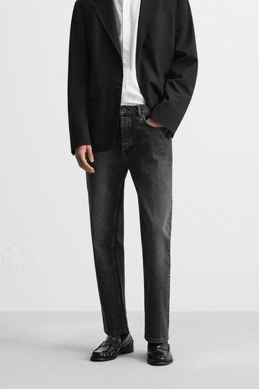 SLIM FIT JEANS - Charcoal by Zara