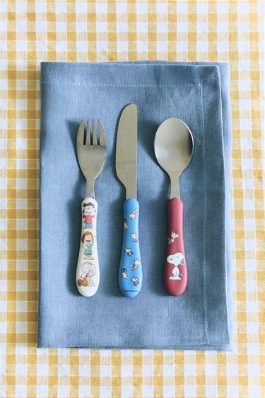 CHILDREN'S CUTLERY SET WITH PASTEL COLOURED HANDLE (SET OF 3) - Multicoloured by Zara