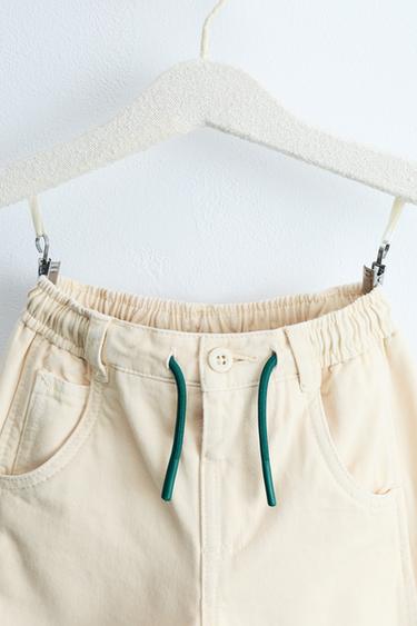 ZARA TIMELESS - BALLOON TROUSERS WITH CONTRAST DRAWSTRINGS - Light beige by Zara