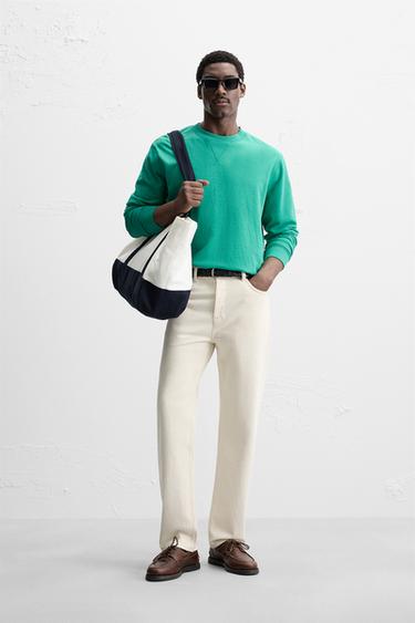 WASHED CREWNECK SWEATSHIRT - Light green by Zara - Image 0