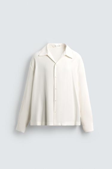 RELAXED FIT FLOWING SHIRT - White by Zara