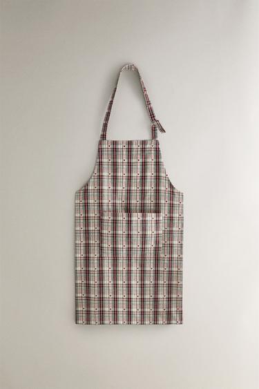 CHRISTMAS APRON WITH HEARTS - Red by Zara