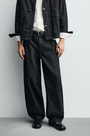 BARREL FIT DENIM CHINOS - Indigo by Zara
