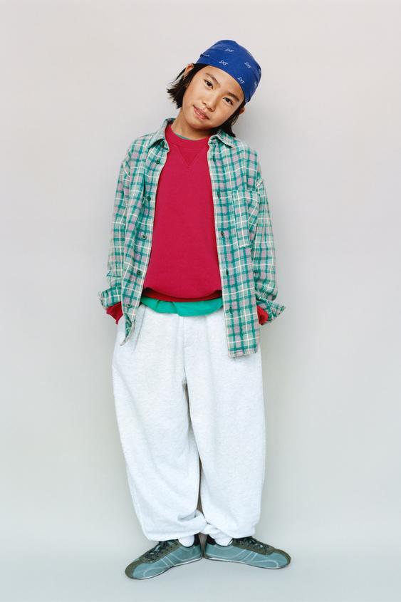 STRAIGHT PLUSH TROUSERS - Grey marl by Zara - Image 0