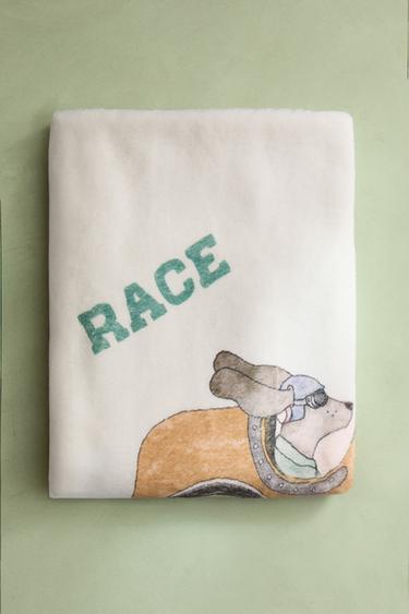 CHILDREN'S RACER DOG SOFT BLANKET - Multicoloured by Zara