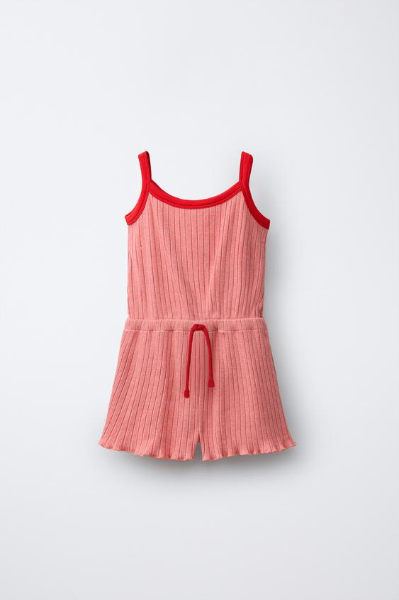PUKAS SURF TEXTURED PLAYSUIT - Coral by Zara - Image 0