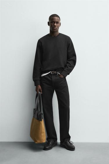 HEAVYWEIGHT CREW NECK SWEATSHIRT - Black by Zara - Image 0