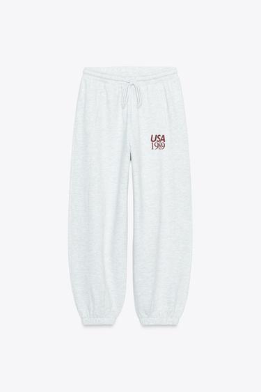 TEXT JOGGING TROUSERS - Grey marl by Zara