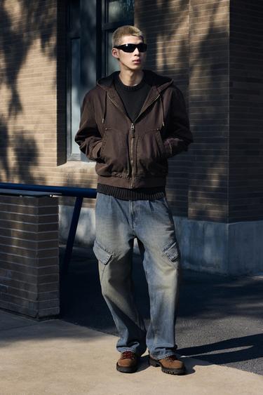 QUILTED HOODED JACKET - Brown by Zara