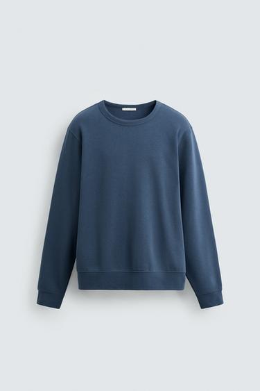 BASIC CREW NECK SWEATSHIRT - Mid-blue by Zara