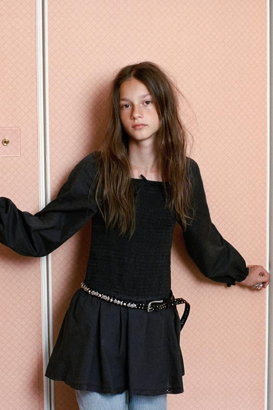 LACE TRIM DRESS - Anthracite grey by Zara - Image 0