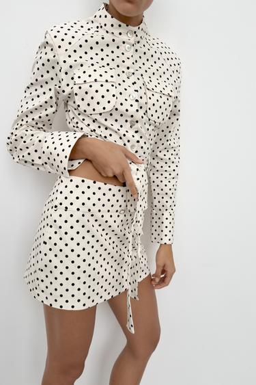 SKORT WITH BELT - Black / White by Zara