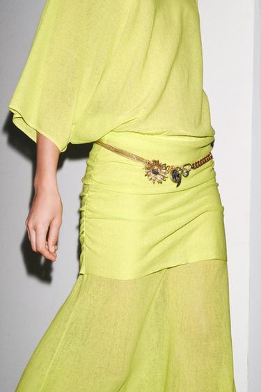 METAL CHARM BELT - Golden by Zara - Image 0