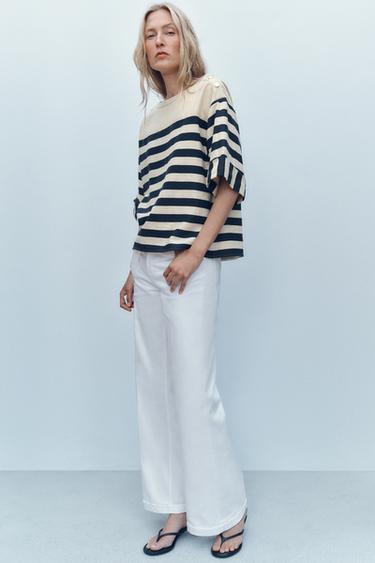 STRIPED LINEN BLEND SHIRT - Navys / Ecrus by Zara