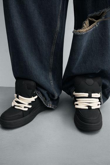 SKATE TRAINERS WITH ROPE LACES - Black by Zara - Image 0