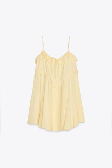 ZW COLLECTION SHORT DRESS WITH RUFFLES - Light yellow by Zara