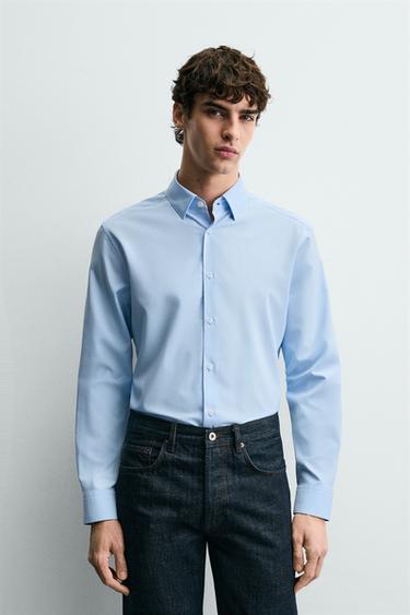 SLIM FIT SHIRT - Light sky blue by Zara
