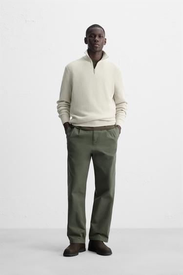 BASIC QUARTER-ZIP SWEATER - Ecru by Zara - Image 0