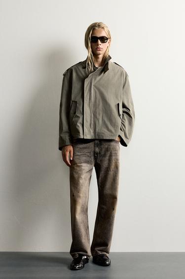 CROPPED TECHNICAL TRENCH COAT - Grey by Zara