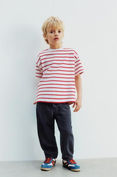STRIPED T-SHIRT - Red by Zara