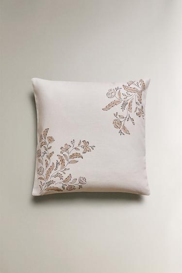 FLORAL CUSHION COVER - Beige by Zara - Image 0