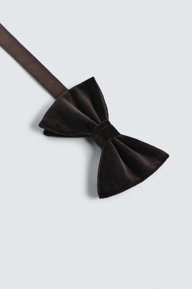 VELVET BOW TIE - Brown by Zara