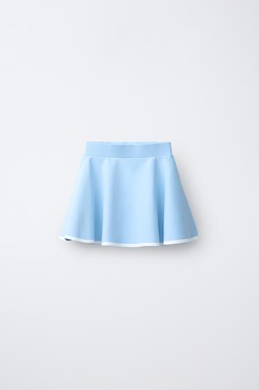 SPORTY RUFFLED BERMUDA SKORT - Sky blue by Zara