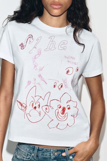 PAULA GRENOUILLE T-SHIRT - White by Zara