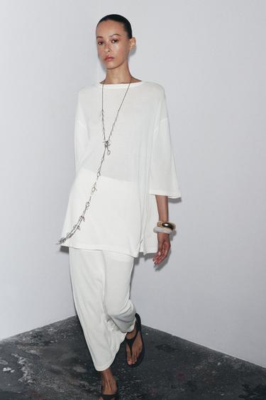 STRAIGHT KNIT SKIRT - Ecru by Zara - Image 0