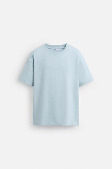 HEAVYWEIGHT REGULAR FIT T-SHIRT - Light blue by Zara